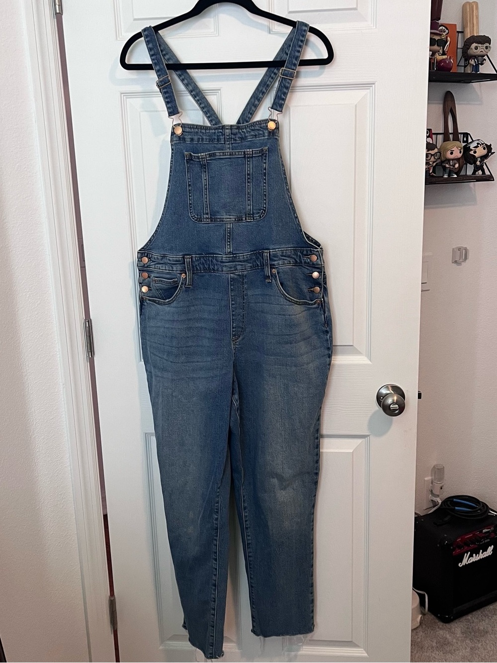 Universal Threads 14/32R Denim Blue Adjustable Strap Overalls Front Pocket 14